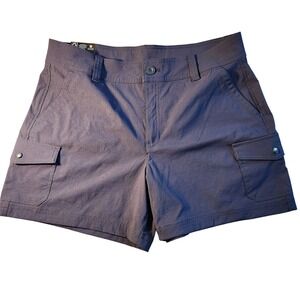 Eddie Bauer Cargo Pocket Shorts Womens 12 Blueprint Blue Outdoor Hiking New Tags